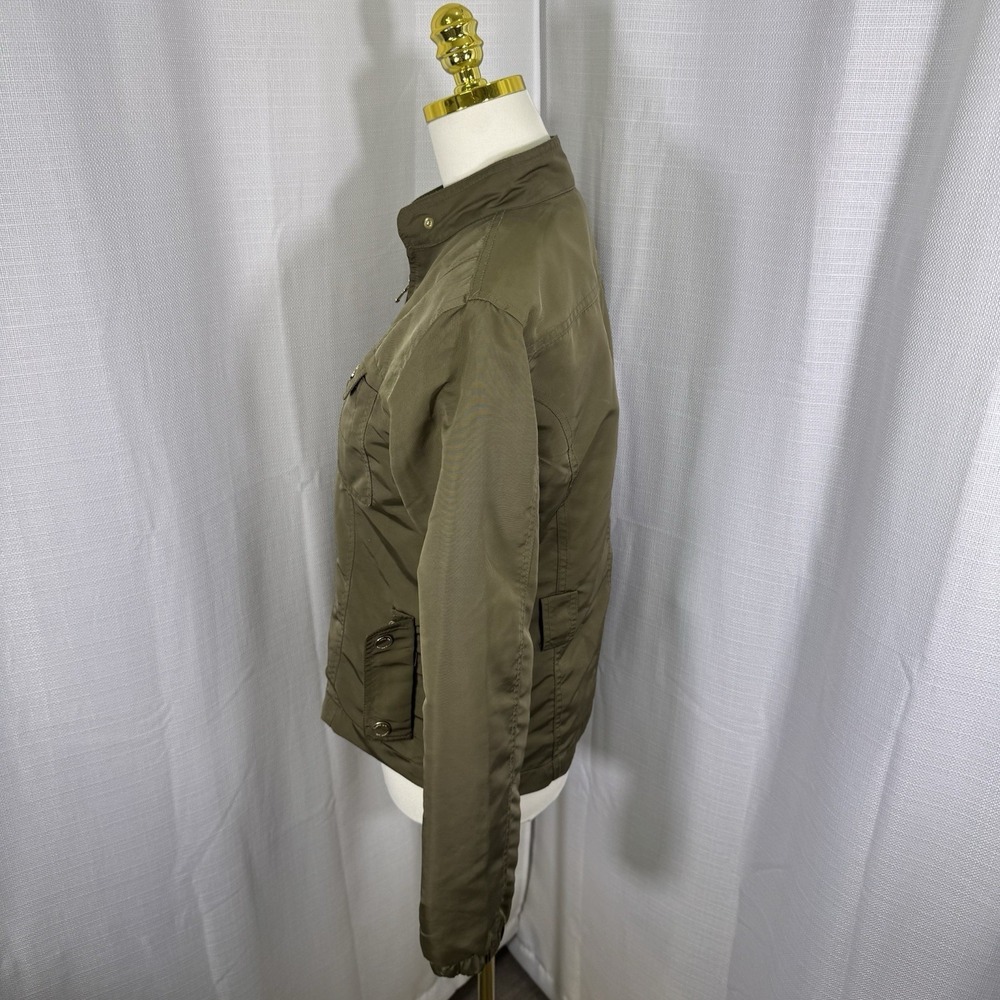 Massimo Dutti Women's Medium Bomber Jacket Lightweight Military‎ Minimalist Chic - Picture 2 of 16